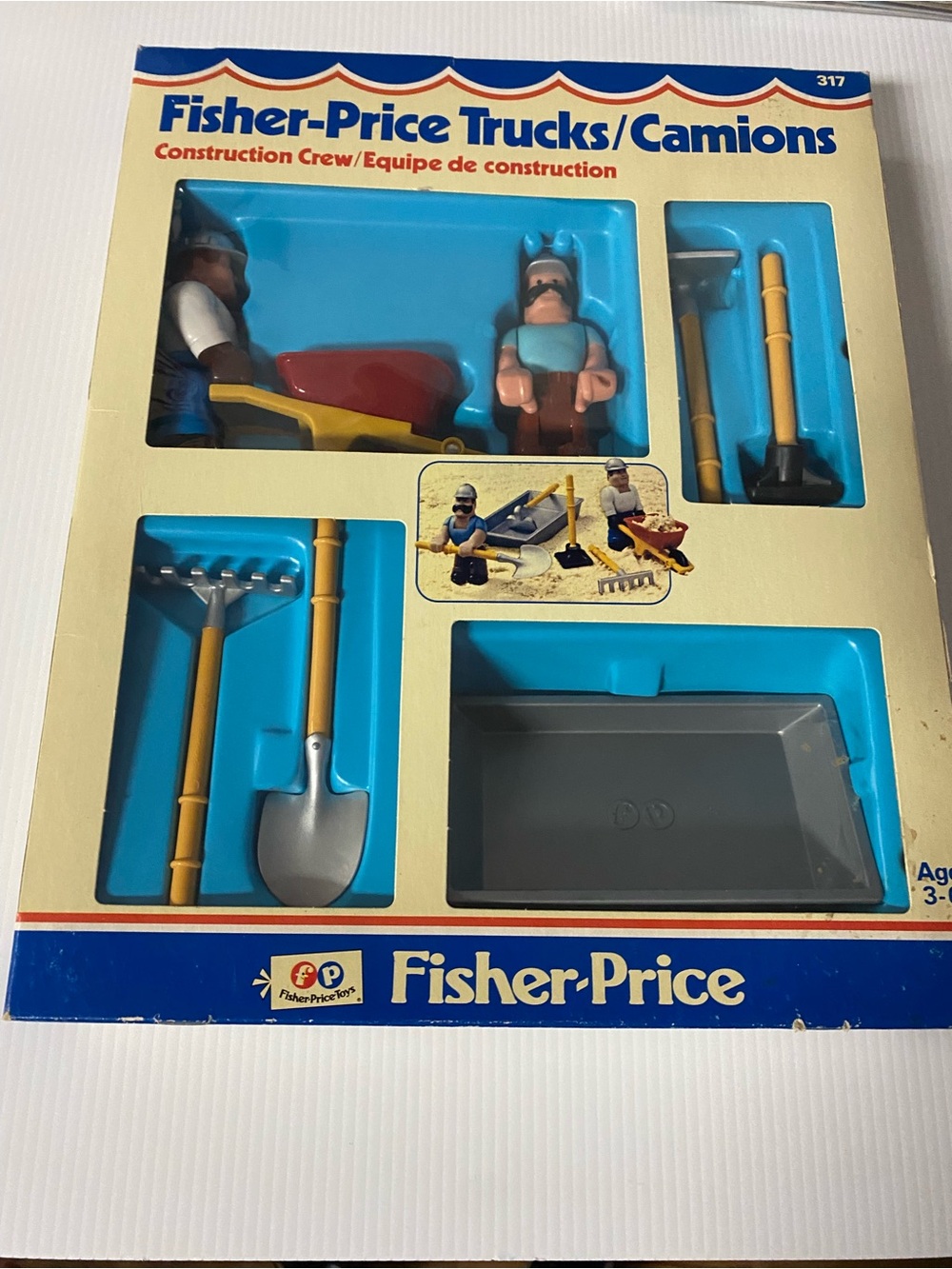 Fisher-Price Trucks 1978 Construction Crew Set #317 in Box